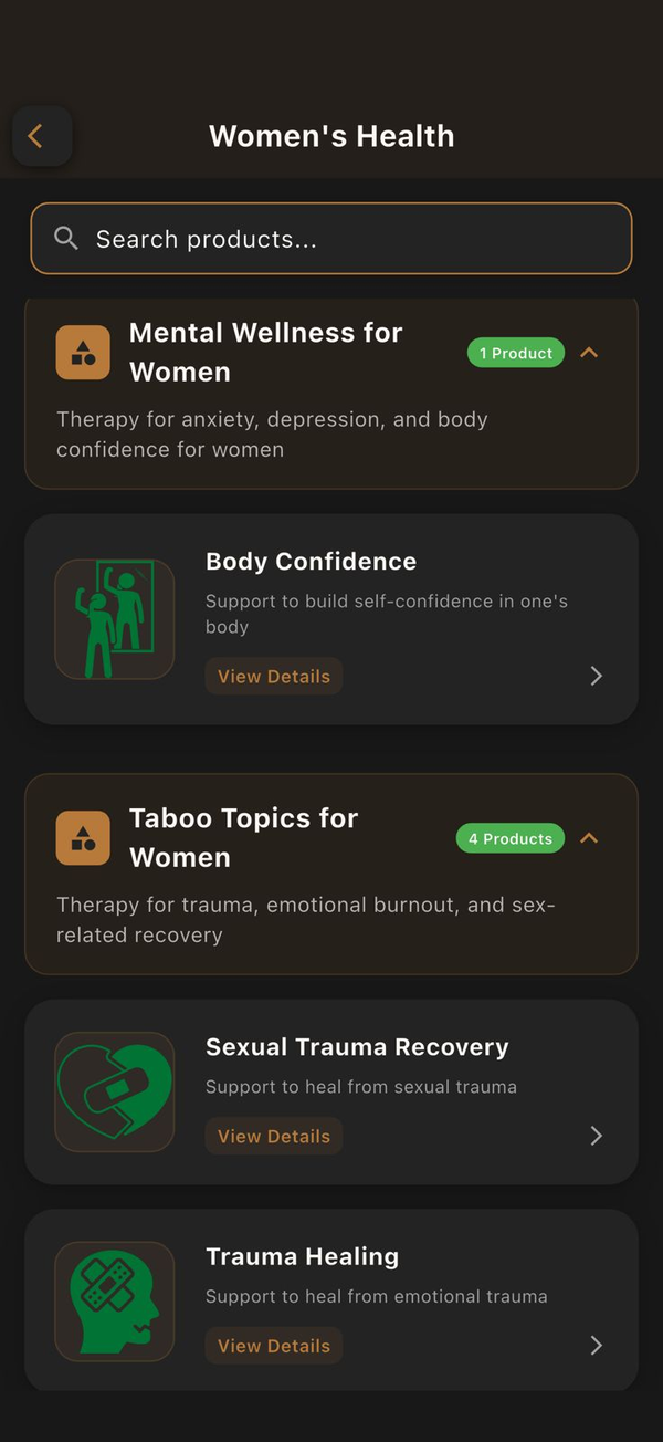Browse women's health categories in InnerLift